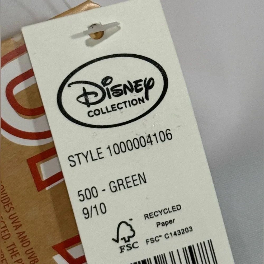 Disney Youth 9/10 Green & White Rashguard Swim Shirt UPF 50+ - NWT